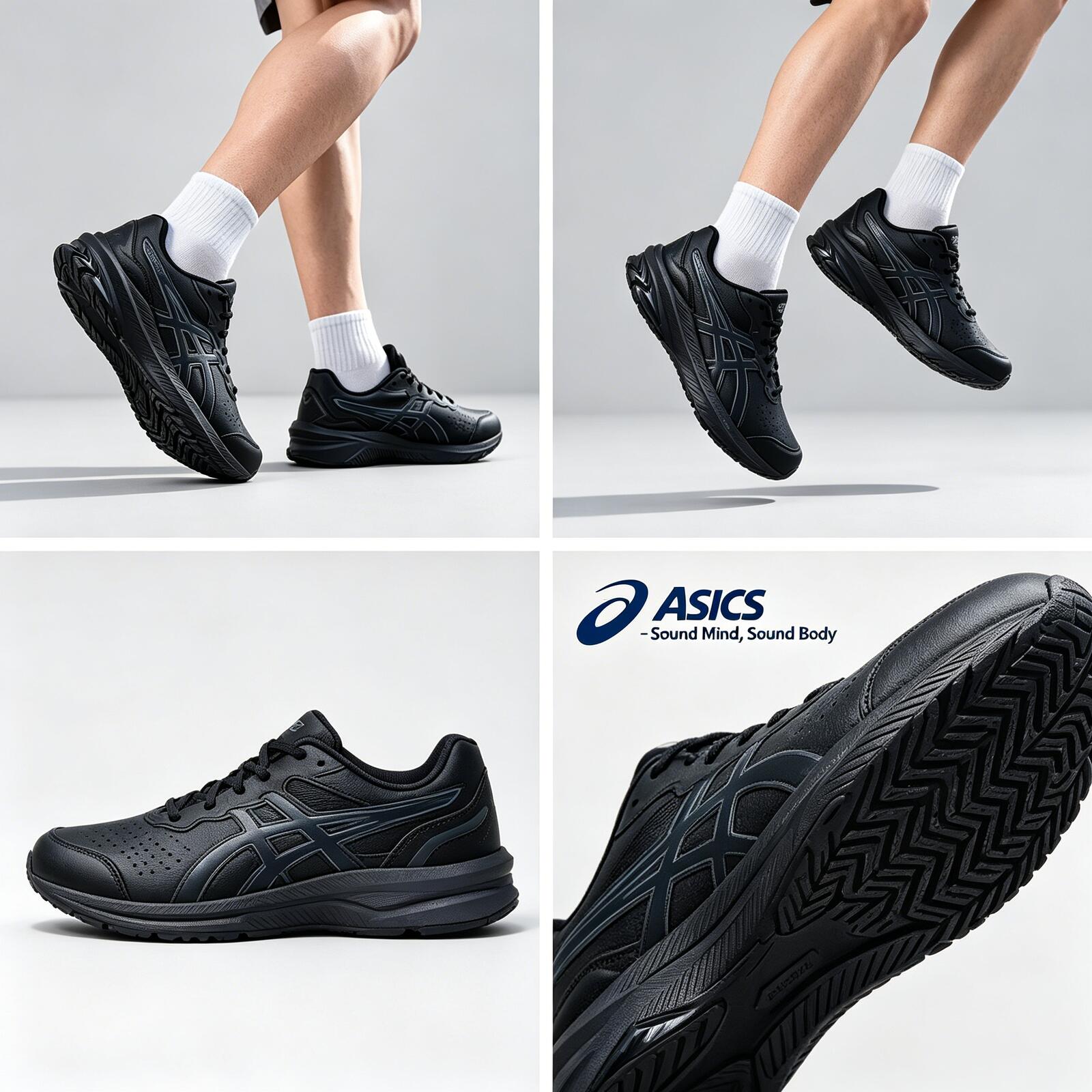 Running Gear Asics - アシックス メンズ ランニング シューズ レザー アッパー