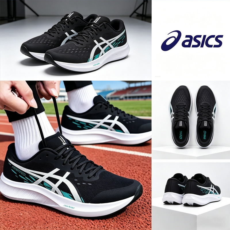 Running Gear Asics - アシックス メンズ ミッドトップ ランニング シューズ、軽量、通気性、衝撃吸収、滑り止め、耐摩耗性スポーツ スニーカー