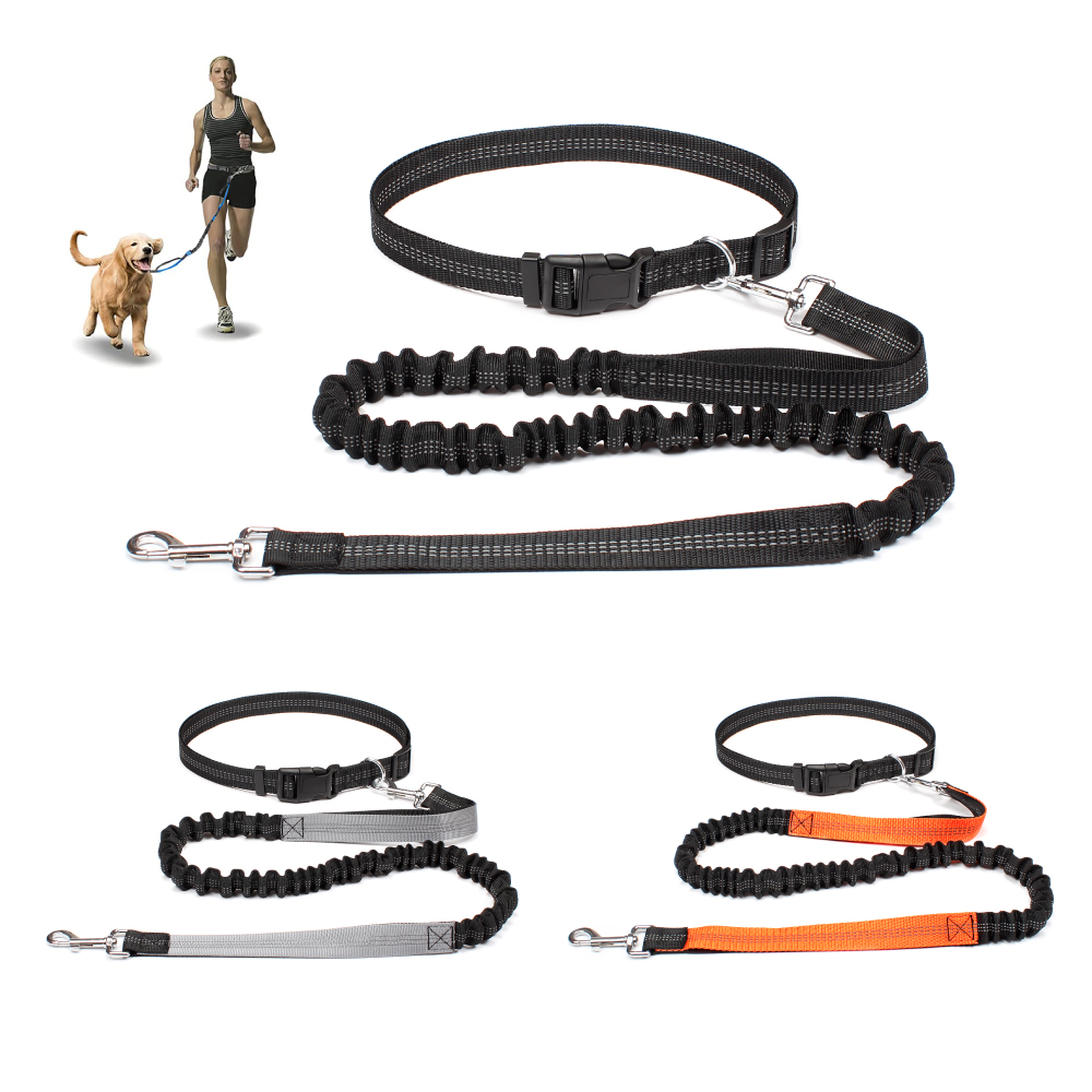 Running Gear Holder - ハンズフリー犬用リード、ペットの散歩、ランニング、ジョギング用、調節可能な犬用リード、ウエストベルト、チェストストラップ、トラクションロープ、犬用アクセサリー