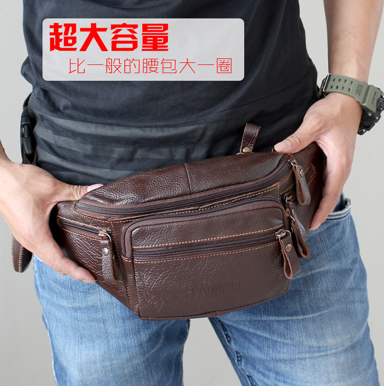 本物の牛革ウエストバッグ男性おかしいパックベルトバッグ電話ポ - Running Gear Holder のレビューと価格
