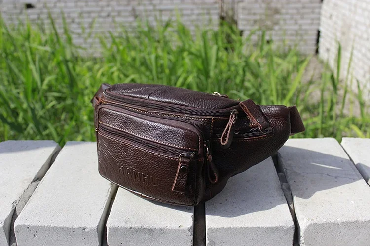 本物の牛革ウエストバッグ男性おかしいパックベルトバッグ電話ポ - Running Gear Holder のレビューと価格